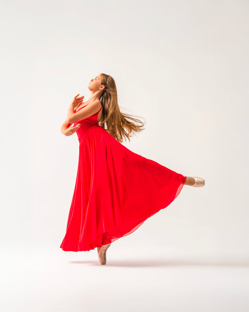 Kinetic Double Layered Skirt Red