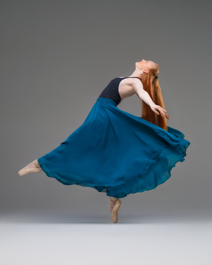 Kinetic Duet Chiffon Skirt Peacock