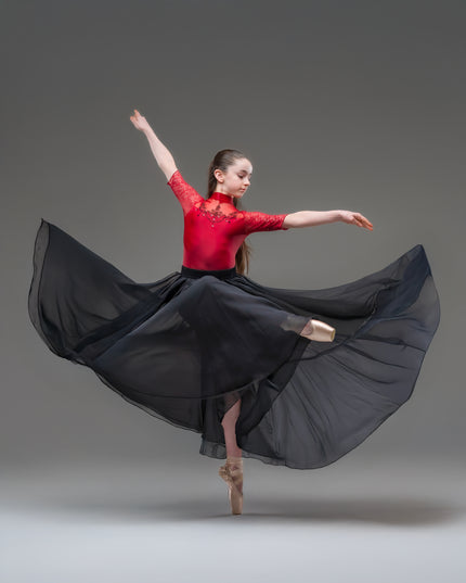 Kinetic Duet Chiffon Skirt Black