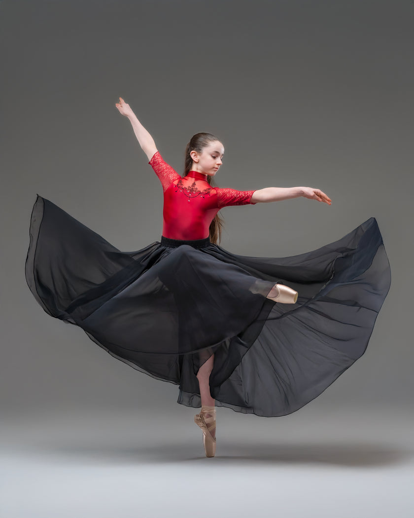 Kinetic Duet Chiffon Skirt Black