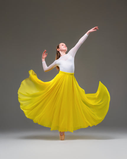 Kinetic Duet Chiffon Skirt Lemon