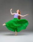 Kinetic Duet Chiffon Skirt Emerald Green
