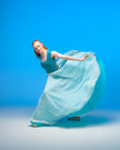 Kinetic Ethereal Double Chiffon Skirt Aqua/White