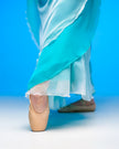 Kinetic Ethereal Double Chiffon Skirt Aqua/White