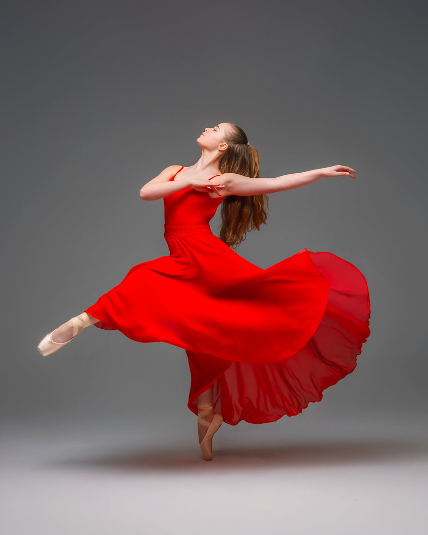 Kinetic Solo Chiffon Skirt Red