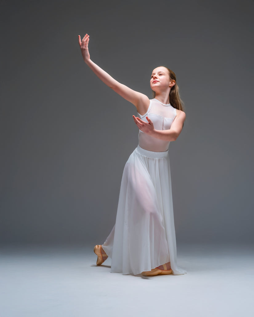 Kinetic Solo Chiffon Skirt White