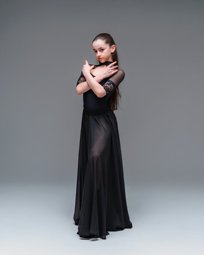 Kinetic Solo Chiffon Skirt Black