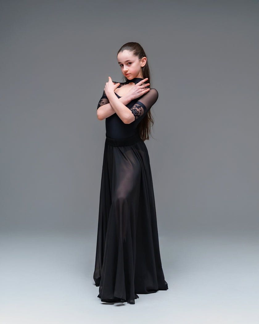 Kinetic Solo Chiffon Skirt Black