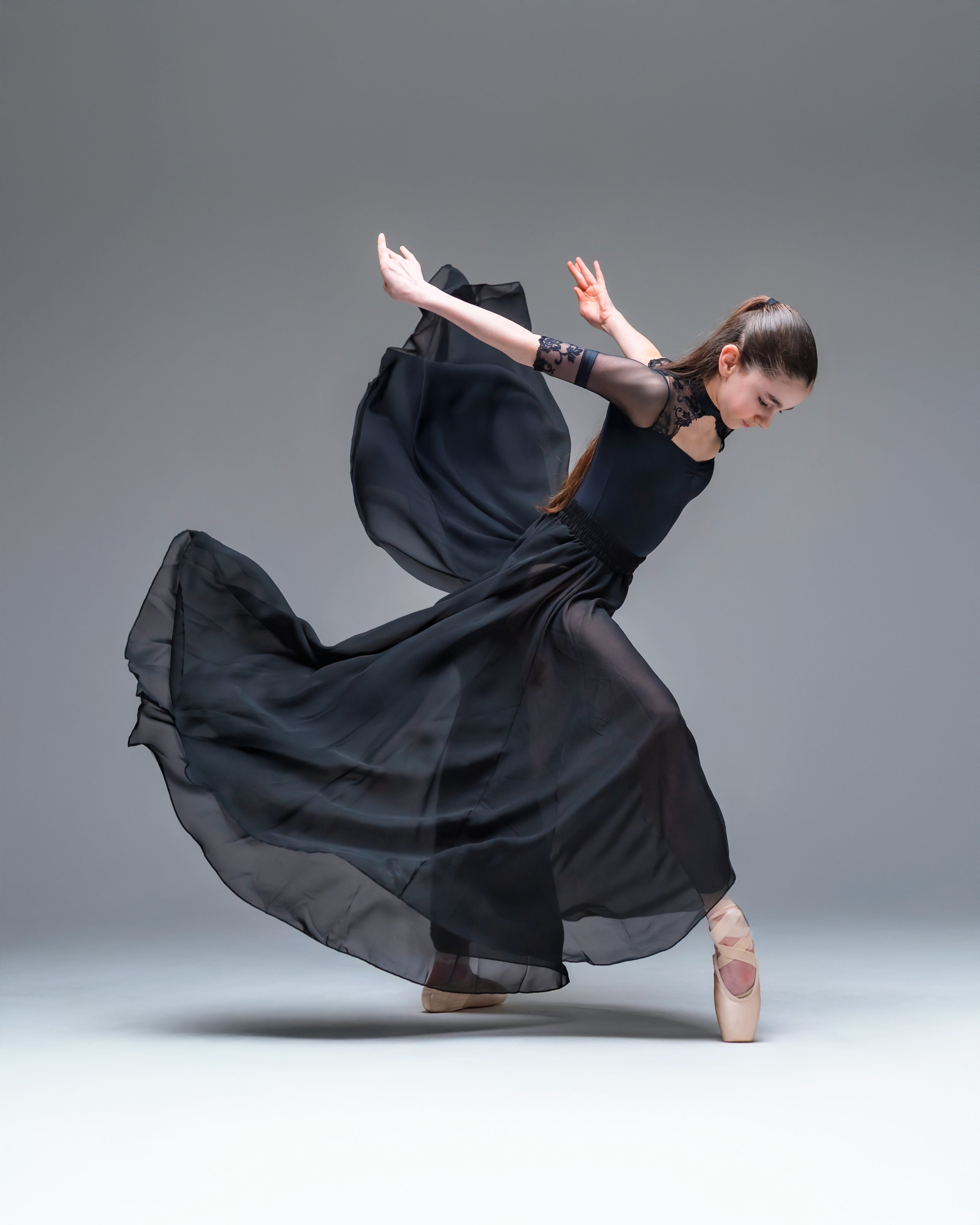 Kinetic Solo Chiffon Skirt Black