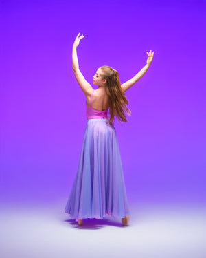 Kinetic Ethereal Double Chiffon Skirt Lavender Dusty Pink