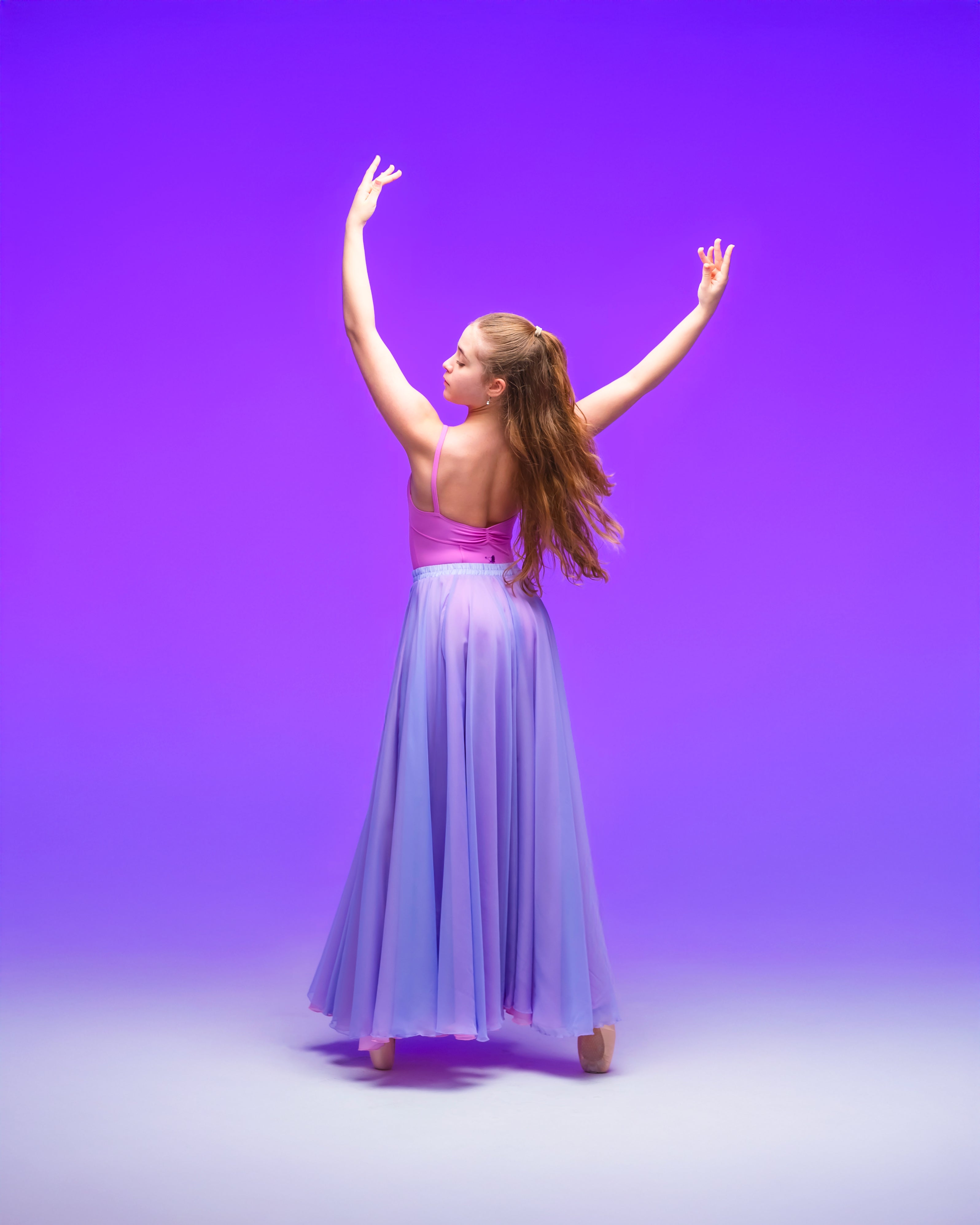 Kinetic Ethereal Double Chiffon Skirt Lavender Dusty Pink