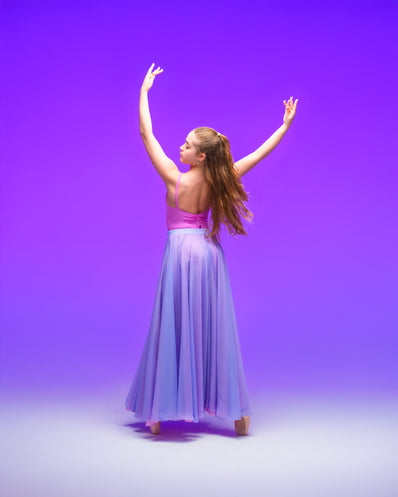 Kinetic Ethereal Double Chiffon Skirt Lavender Dusty Pink