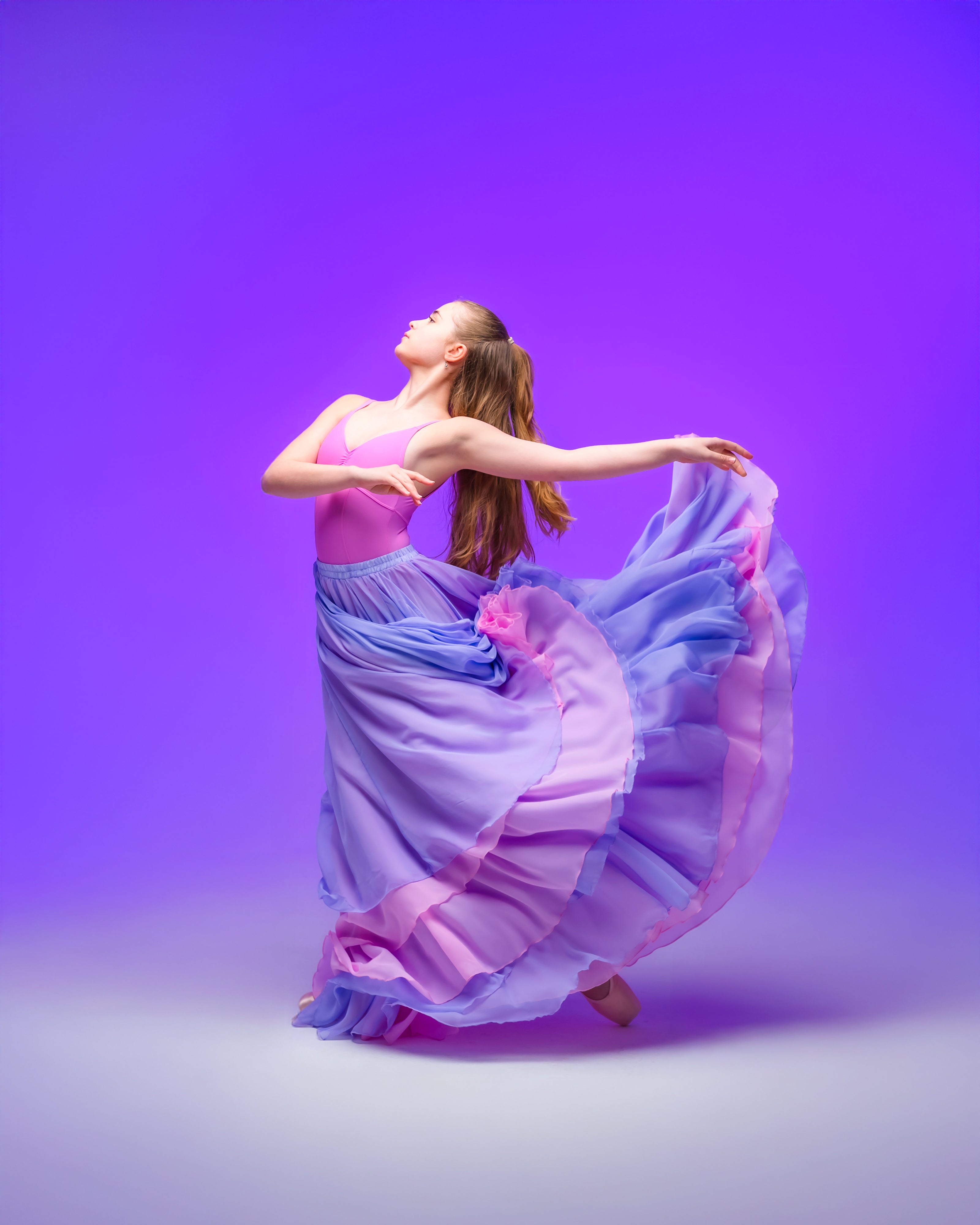 Kinetic Ethereal Double Chiffon Skirt Lavender Dusty Pink