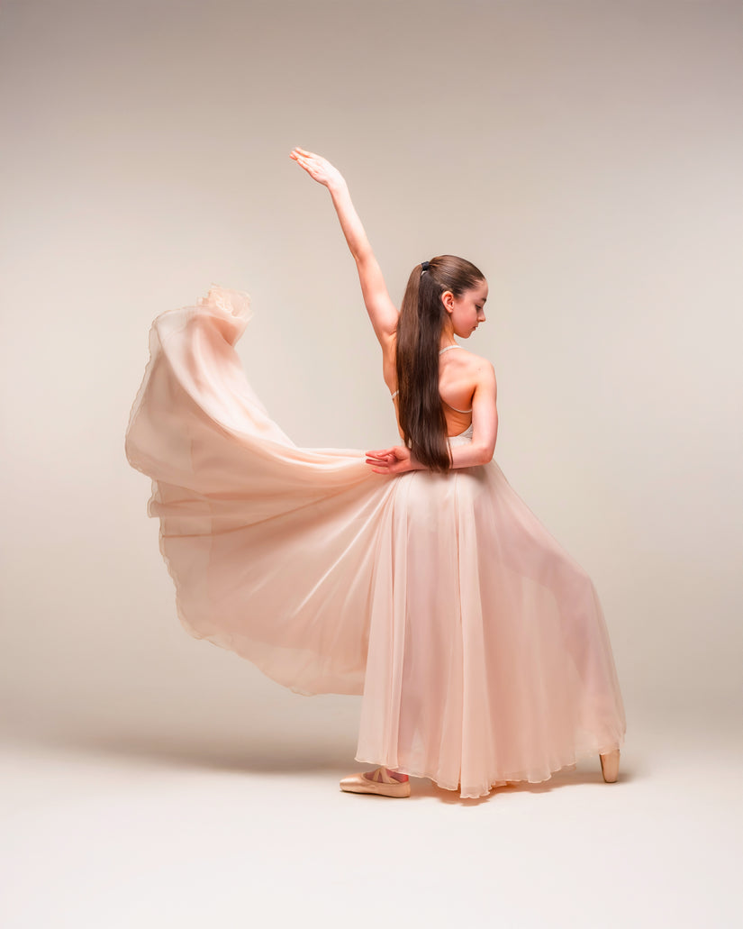Kinetic Ethereal Double Chiffon Skirt Champagne