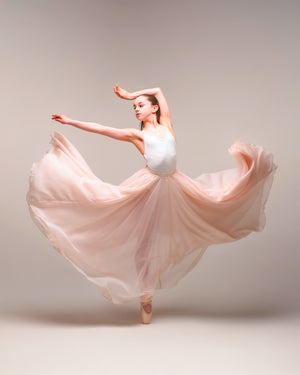 Kinetic Ethereal Double Chiffon Skirt Champagne