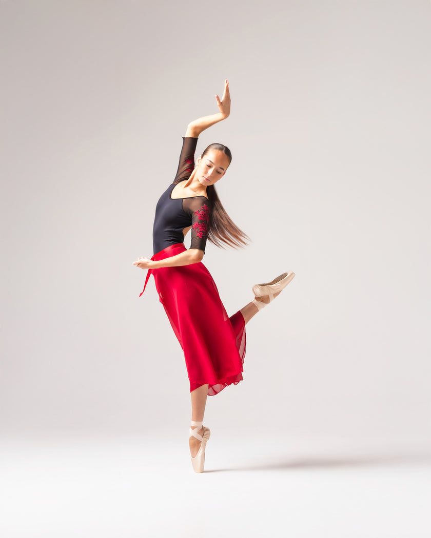 Kinetic Long Wrap Practice Skirt Red
