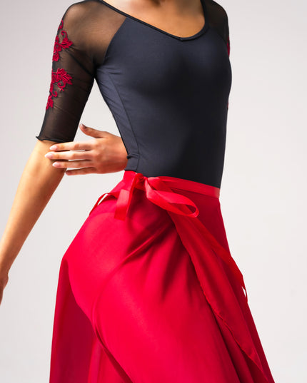 Kinetic Long Wrap Practice Skirt Red