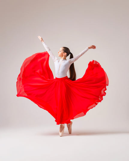 Kinetic Double Layered Skirt Red