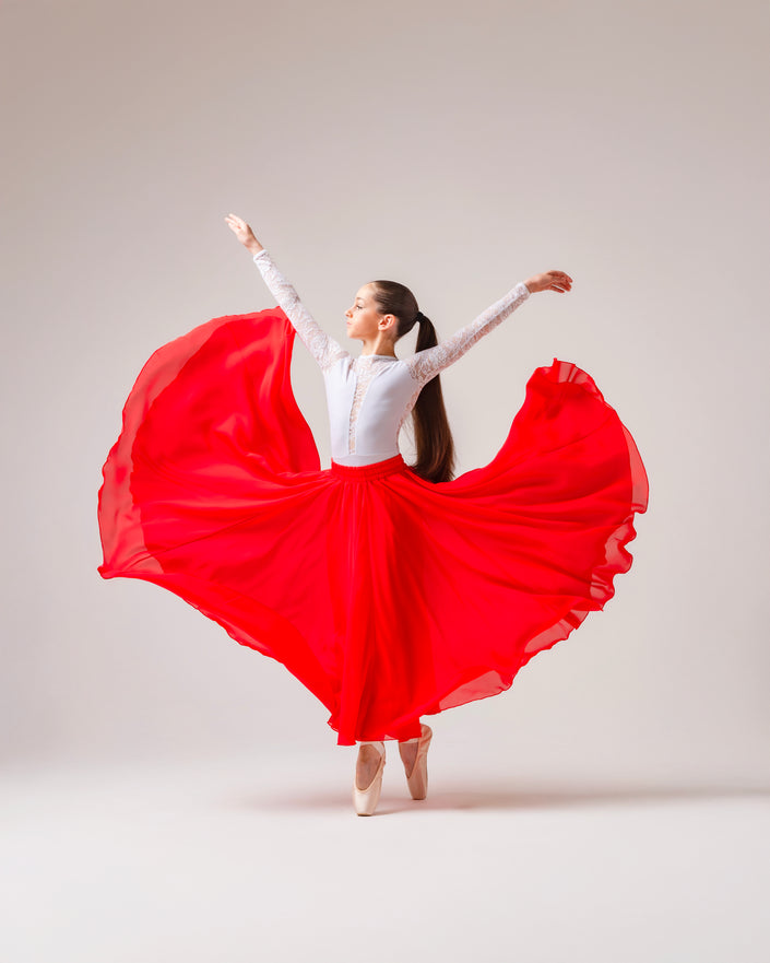Kinetic Double Layered Skirt Red