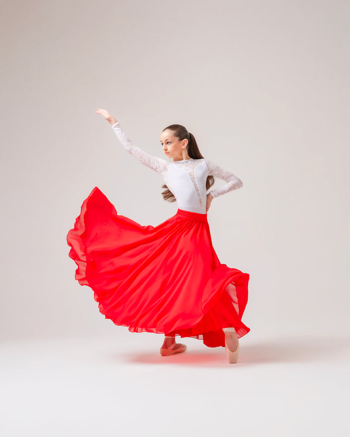Kinetic Double Layered Skirt Red