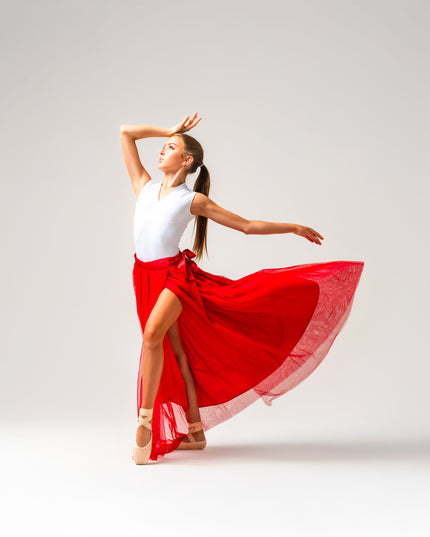Kinetic Triple Layered Tulle Crimson