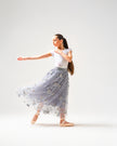 Kinetic 3D Floral Skirt Silver