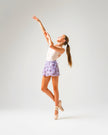 Kinetic Stretchy Floral Wrap Skirt Lavender