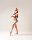 Kinetic Embroidery Lace Up Wrap Skirt - Lavender