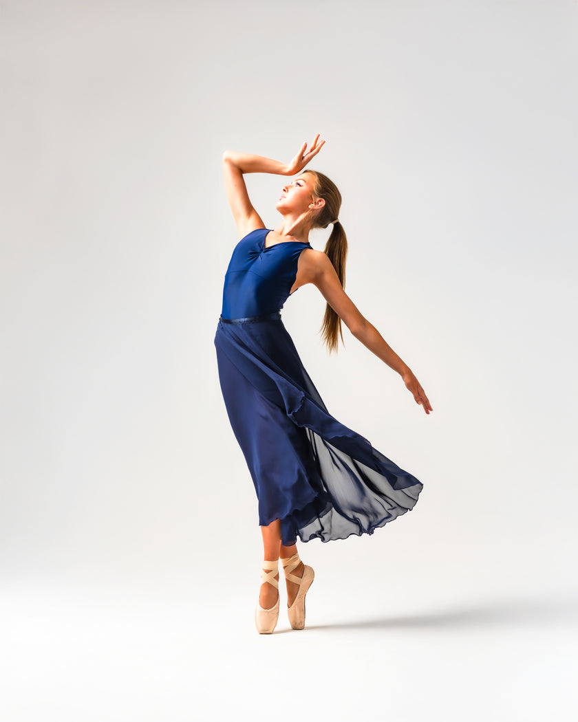 Kinetic Long Wrap Practice Skirt French Navy