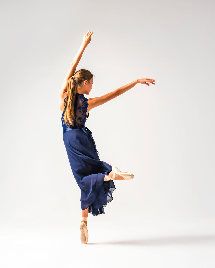 Kinetic Long Wrap Practice Skirt French Navy