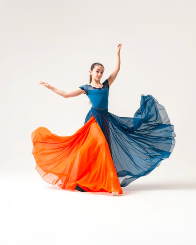 Kinetic Duo Two Skirt Peacock & Orange