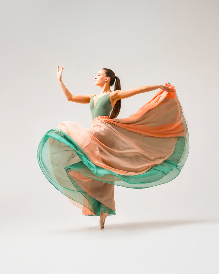 Kinetic Duo Two Skirt Emerald & Apricot