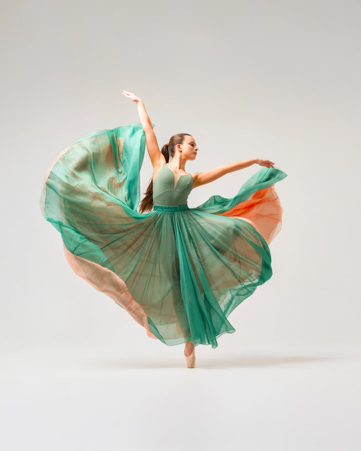 Kinetic Duo Two Skirt Emerald & Apricot