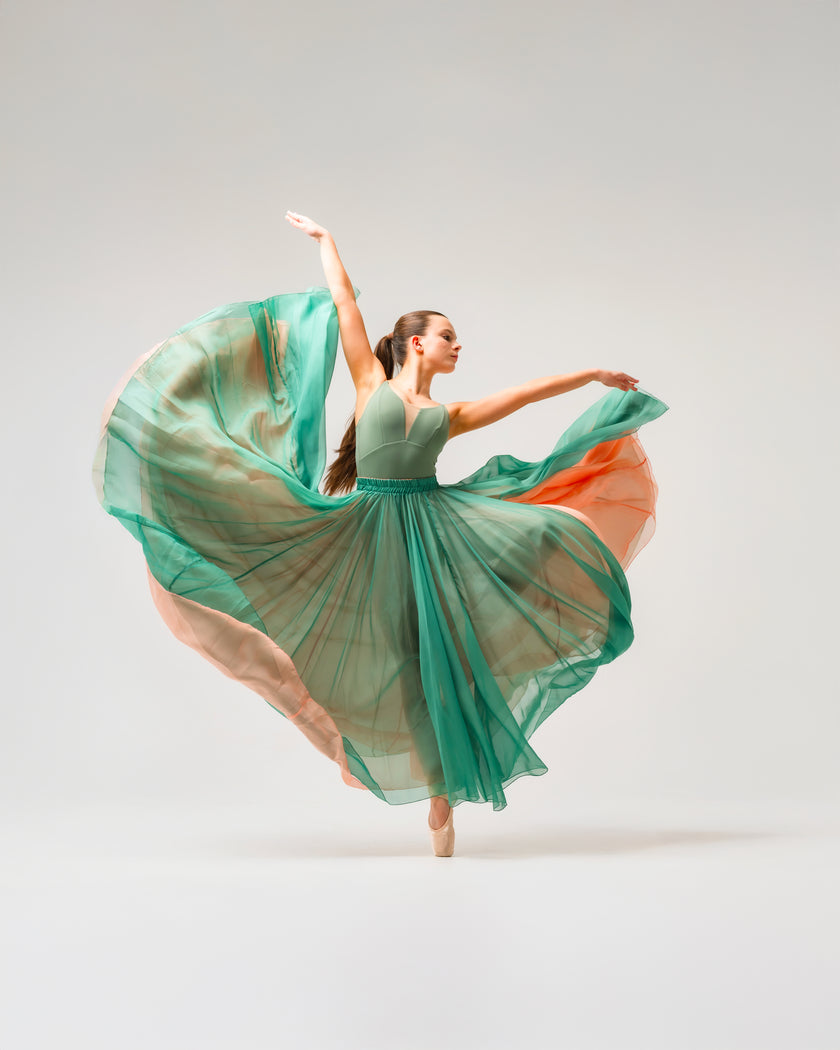 Kinetic Duo Two Skirt Emerald & Apricot