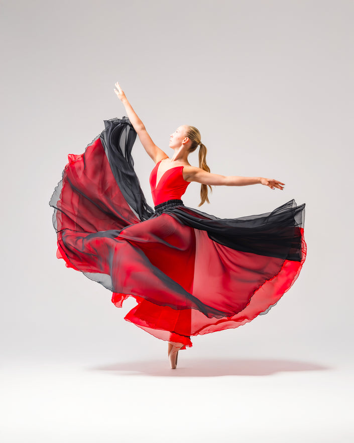 Kinetic Duo Two Skirt Rose Red & Black