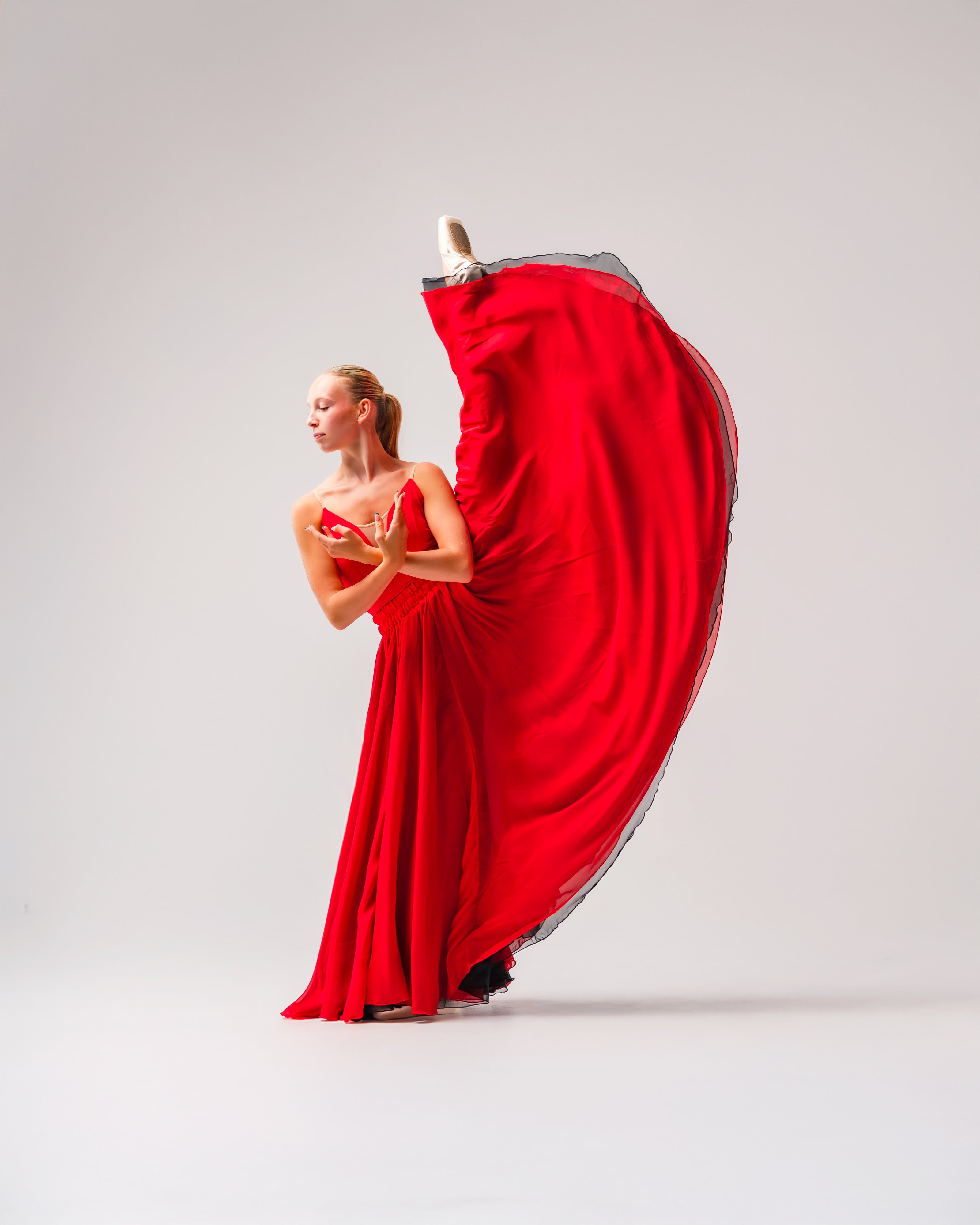 Kinetic Duo Two Skirt Rose Red & Black